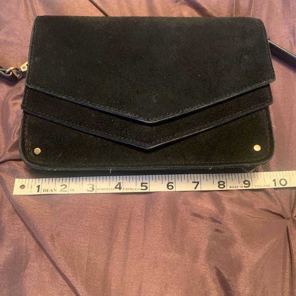 Leather and Suede Clutch with Shoulder Strap - Picture 2 of 9